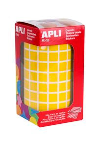 ROLLO GOMETS CUADRADOS AMARILLO AUTOADHESIVOS 10MM