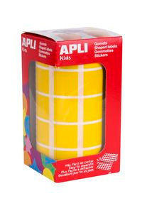 ROLLO GOMETS CUADRADOS AMARILLO AUTOADHESIVOS 20MM