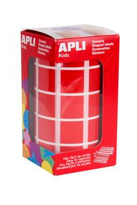 ROLLO GOMETS CUADRADOS ROJO AUTOADHESIVOS 20MM