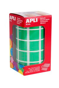 ROLLO GOMETS CUADRADOS VERDE AUTOADHESIVOS 20MM