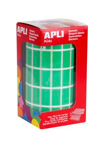 ROLLO GOMETS RECTAGULAR VERDE AUTOADHESIVOS 20X10MM