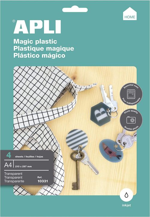 PACK 4 HOJAS PLASTICO MAGICO INKJET