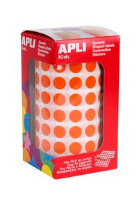 ROLLO GOMETS REDONDO NARANJA AUTOADHESIVOS 10,5MM