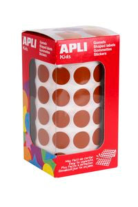 ROLLO GOMETS REDONDO MARRON AUTOADHESIVOS 15MM