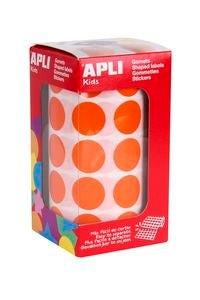 ROLLO GOMETS REDONDO NARANJA AUTOADHESIVOS 20MM