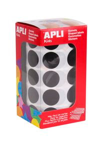 ROLLO GOMETS REDONDO NEGRO AUTOADHESIVOS 20MM