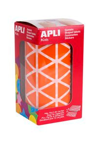 ROLLO GOMETS TRIANGULARES NARANJA AUTOADHESIVOS 20MM