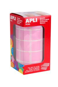 ROLLO GOMETS CUADRADOS ROSA AUTOADHESIVOS 20MM