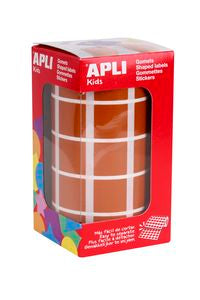 ROLLO GOMETS CUADRADOS MARRON AUTOADHESIVOS 20MM