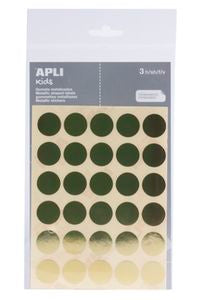 BOLSA 3 HOJAS GOMETS REDONDOS ORO 20MM PERMANENTES