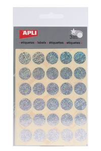 BOLSA 3 HOJAS GOMETS REDONDOS HOLOGRAFICO 20MM PERMANENTES