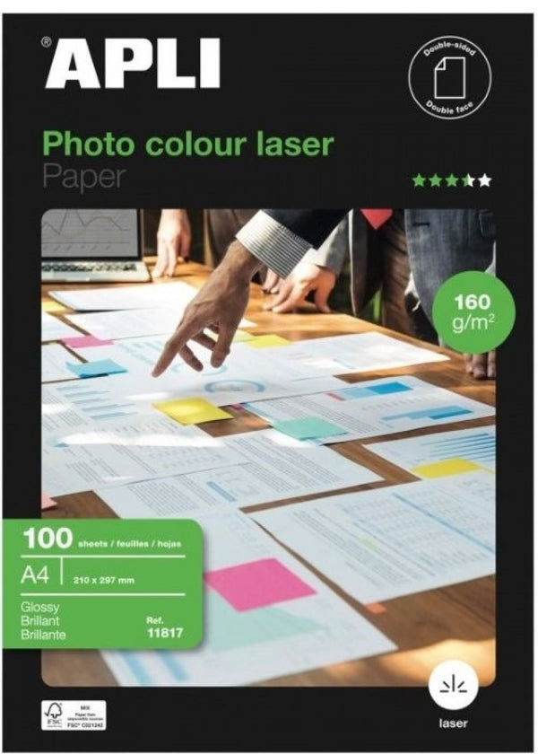 PAQ/100H PAPEL FOTOGRAFICO GLOSS LASER GLOSSY A4 160G