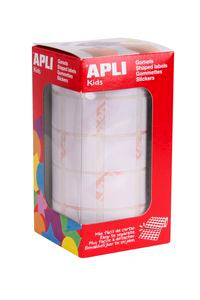 ROLLO GOMETS CUADRADOS BLANCO AUTOADHESIVOS 20MM