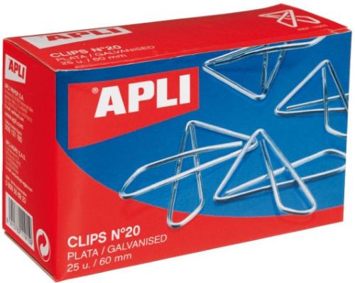 C/50 CLIPS MARIPOSA PLATEADOS 40MM Nº10 APLI