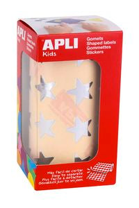 ROLLO GOMETS ESTRELLA PLATA AUTOADHESIVOS 19,5MM