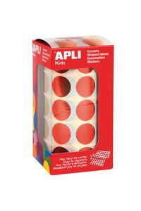 ROLLO GOMETS REDONDO ROJO METALIZADO AUTOADHESIVOS 20MM