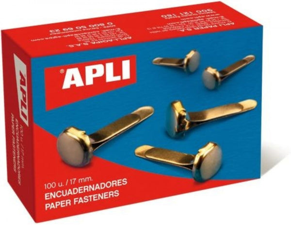 C/100 ENCUADERNADORES METALICOS 17MM SIN ARANDELA