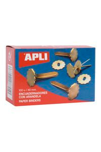 C/100 ENCUADERNADORES METALICOS 40MM CON ARANDELA APLI
