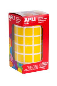 ROLLO GOMETS CUADRADOS AMARILLO AUTOADHESIVOS 15MM