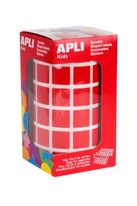 ROLLO GOMETS CUADRADOS ROJO AUTOADHESIVOS 15MM