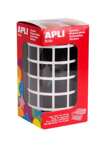 ROLLO GOMETS CUADRADOS NEGRO AUTOADHESIVOS 15MM