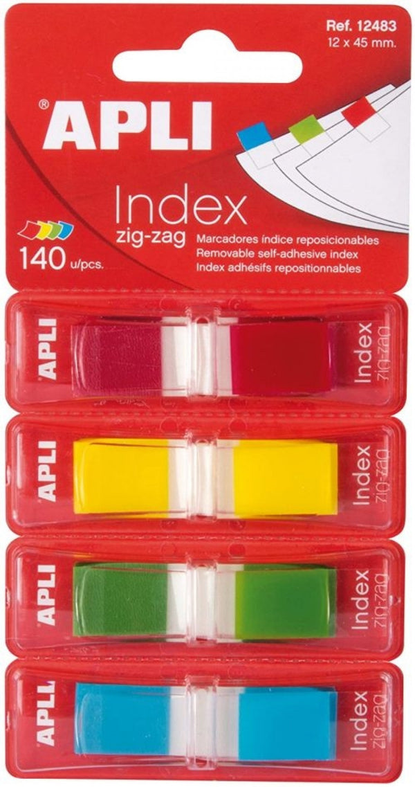 Índices autoadhesivos en zigzag colores surtidos Apli