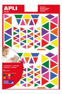 Bolsa 6 hojas gomets triangulares 7 colores surtidos