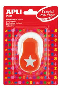 Perforadora papel y goma eva estrella naranja 25,4mm