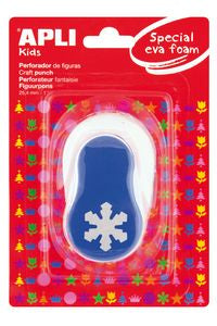 Perforadora papel y goma eva copo nieve azul 25,4mm