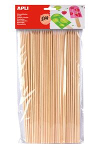 BOLSA 50 PALO PINCHO MADERA NATURAL REDONDO