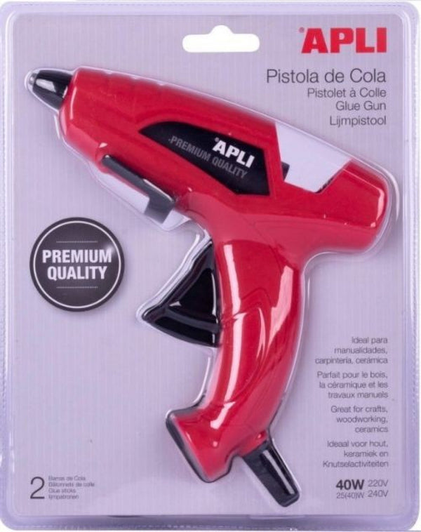 Pistola encoladora 40w + 2 barras de cola apli