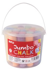 Caja 20 tizas jumbo colores surtidos redondas apli