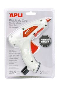 PISTOLA ENCOLADORA PREMIUM BLANCO 20W+2 BARRAS DE COLA APLI