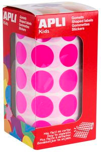 ROLLO GOMETS REDONDO FUCSIA AUTOADHESIVOS 20MM