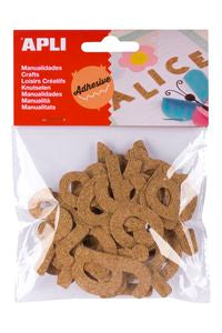 Bolsa 52 letras adhesivas de corcho
