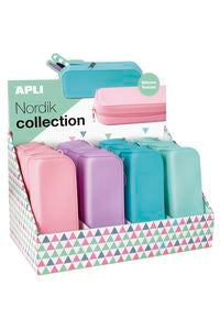 Exp/12 portatodo rectangular silicona 18x7x5cm cololres pastel