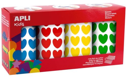 Paq/4 rollo gomets redondo autoadhesivos forma de corazones adhesivo permanete