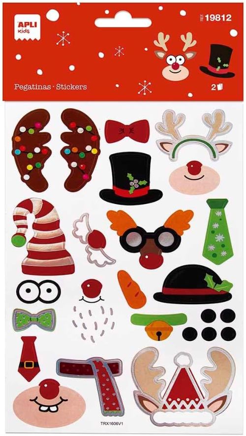 BOLSA 2 HOJAS PEGATINAS NAVIDAD CONTRUCCION NAVIDAD