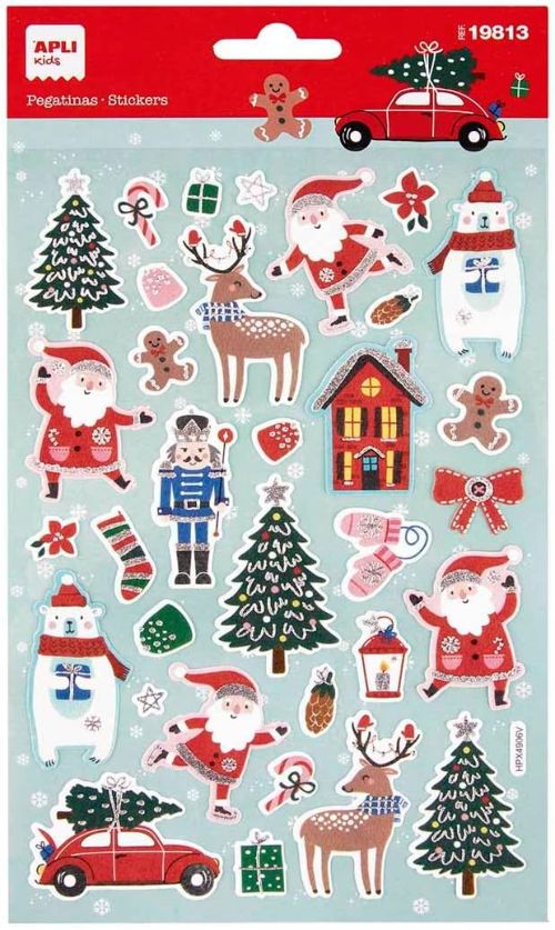 BOLSA 1 HOJA PEGATINAS NAVIDAD SKI NAVIDAD