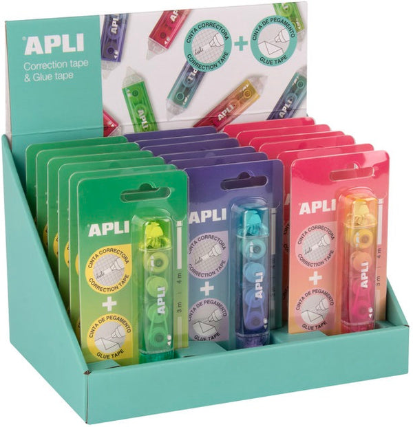 Exp 18 corrector y adhesivo en cinta 2 en 1 apli