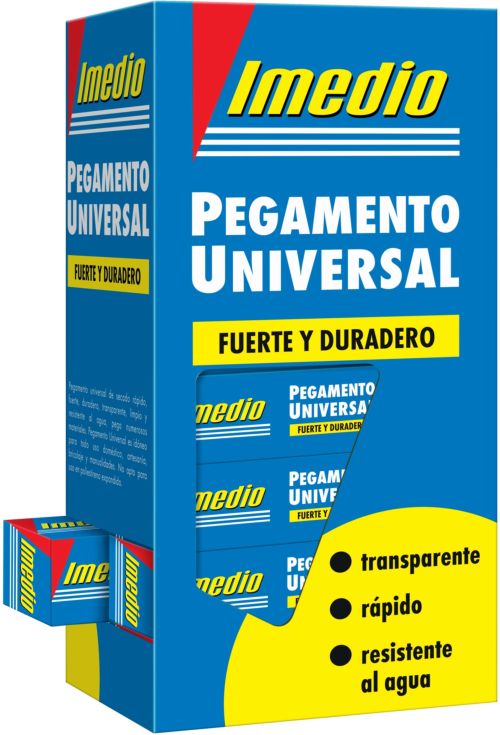 C/24 pegamento universal imedio transparente banda azul 35ml