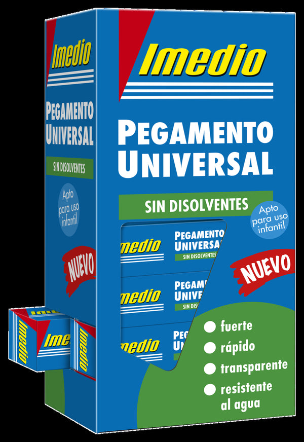 C/24 pegamento universal imedio transparente banda azul 35ml sin disolventes