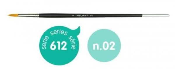 PAQ/6 PINCEL SINTETICO REDONDO Nº 2 SERIE 612 MANGO LARGO