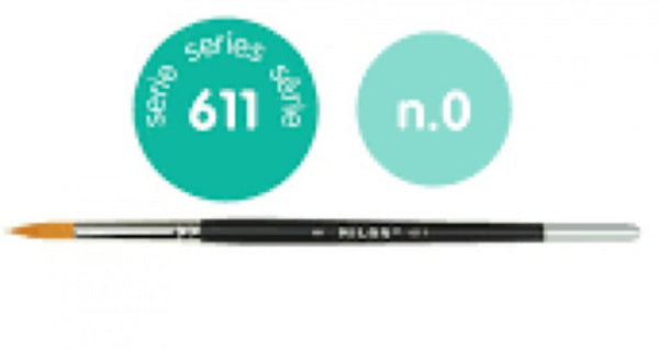 PAQ/6 PINCEL SINTETICO REDONDO Nº 0 SERIE 611 MANGO CORTO