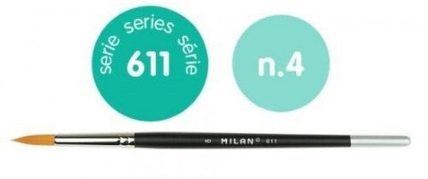 PAQ/6 PINCEL SINTETICO REDONDO Nº 4 SERIE 611 MANGO CORTO
