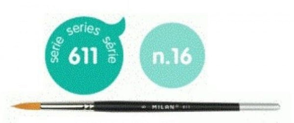 PAQ/3 PINCEL SINTETICO REDONDO Nº 16 SERIA 611 MANGO CORTO