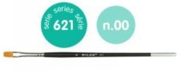 PAQ/6 PINCEL SINTETICO PLANO Nº 0 SERIE 621 MANGO CORTO