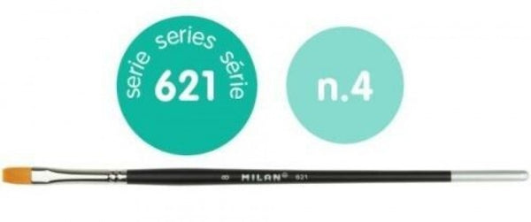 PAQ/6 PINCEL SINTETICO PLANO Nº 4 SERIE 621 MANGO CORTO