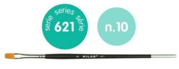 PAQ/6 PINCEL SINTETICO PLANO Nº 10 SERIE 621 MANGO CORTO