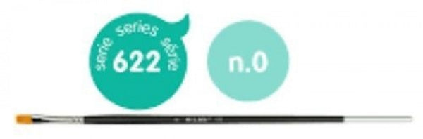 PAQ/6 PINCEL SINTETICO PLANO Nº 0 SERIE 622 MANGO LARGO